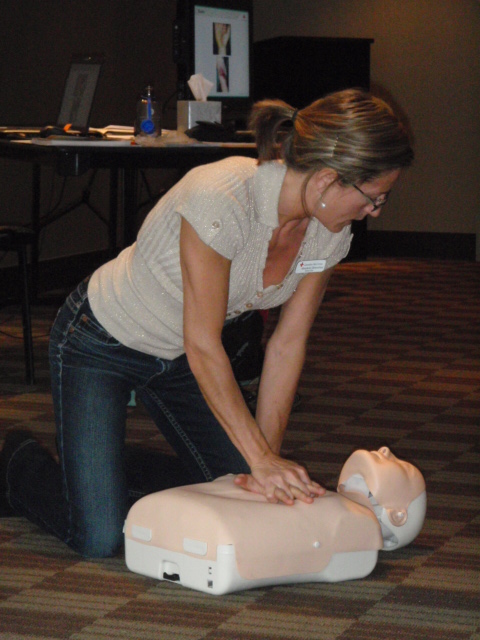 CPR showing chest compressions